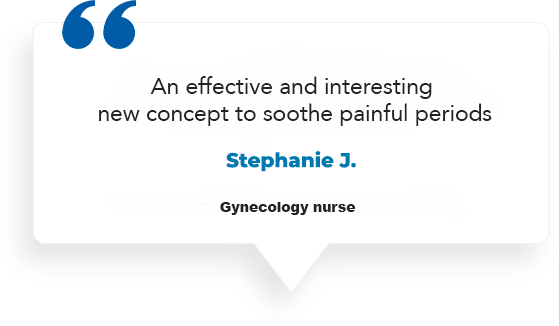 Innovative period pain relief endorsement by nurse Stephanie J.